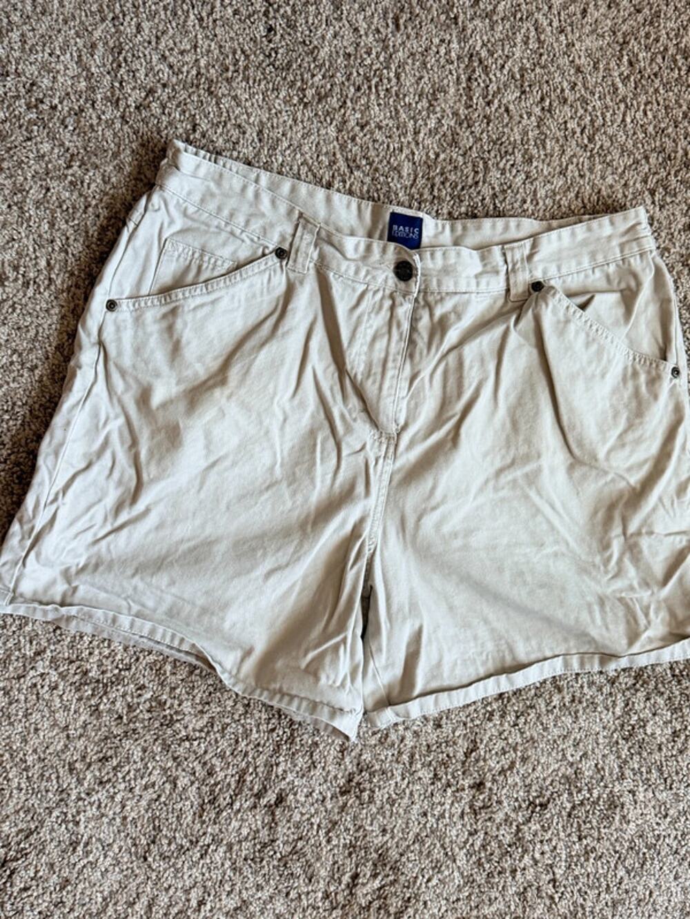 3 for $9 Tan 100% Cotton cargo shorts women Basics Editions 1891